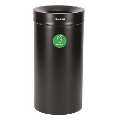 Alpine Industries 27 Gallon Black Stainless Steel Compost Can (ALH47527BLKCO)