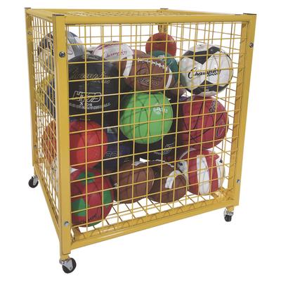 Champion Sports Half Size Lockable Ball Locker, Metal, 132 lb Capacity, 29 x 27 x 31, Yellow (CSILRCS)