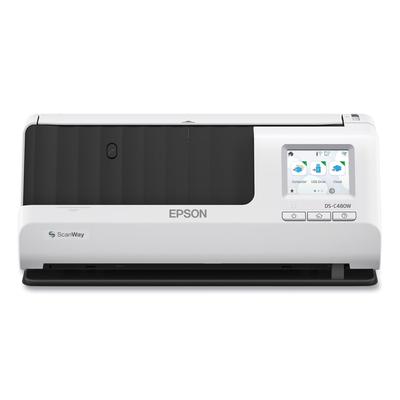 Epson DS-C480W Wireless Color Compact Desktop Document Scanner, 660 dpi Optical Resolution, 20-Sheet Auto Document Feeder (EPSB11B269202)