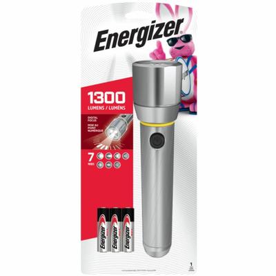 Eveready EPMZH61ECT Vision HD Focus Large Flashlight, AA, Metal, Chrome - Case of 4