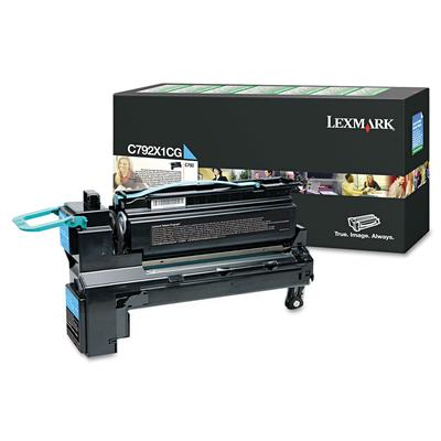 Lexmark C792X1CG Return Program Extra High-Yield Toner, 20000 Page-Yield, Cyan