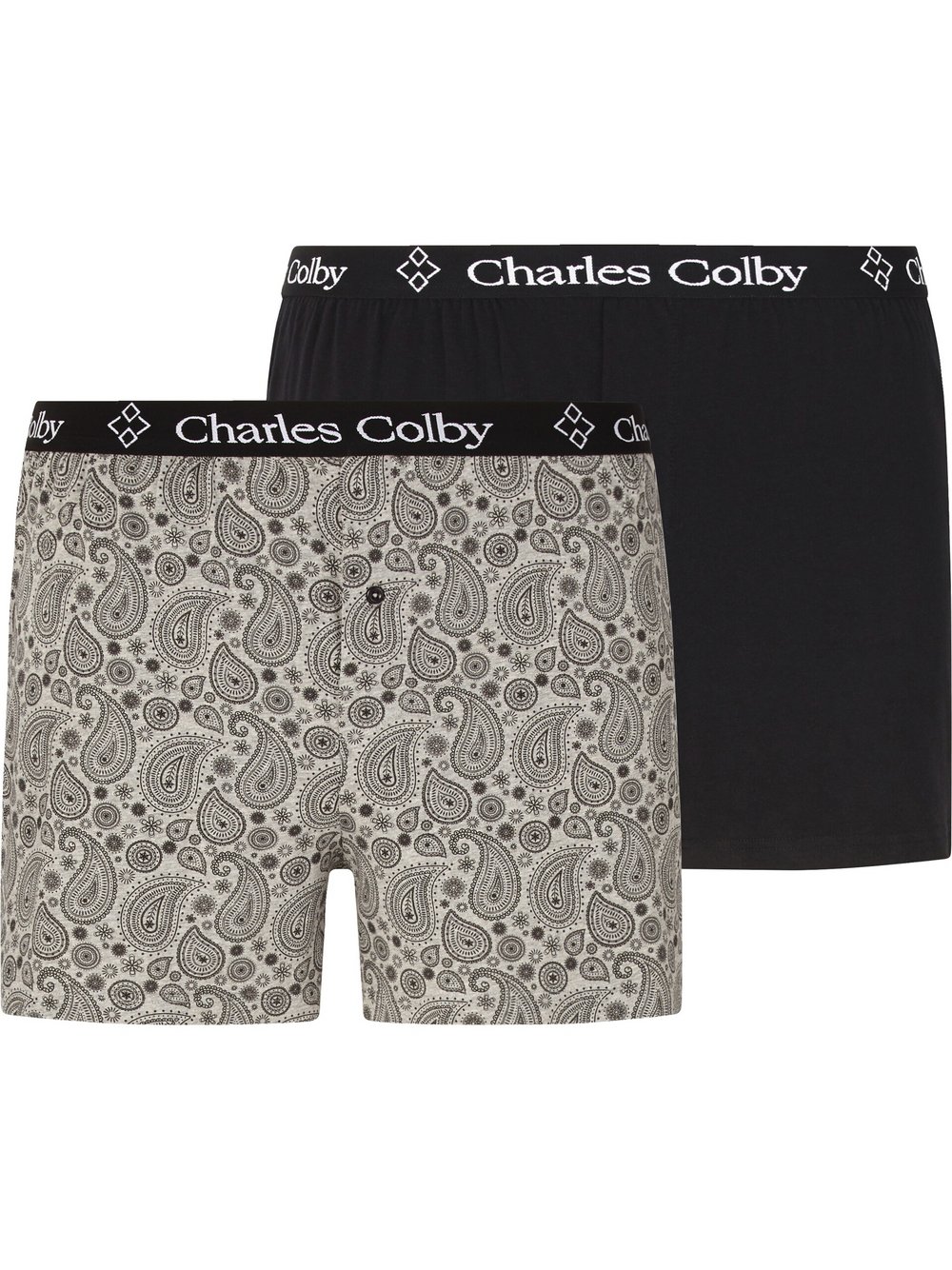 Charles Colby 2er Pack Boxershorts Herren grau, XL Image