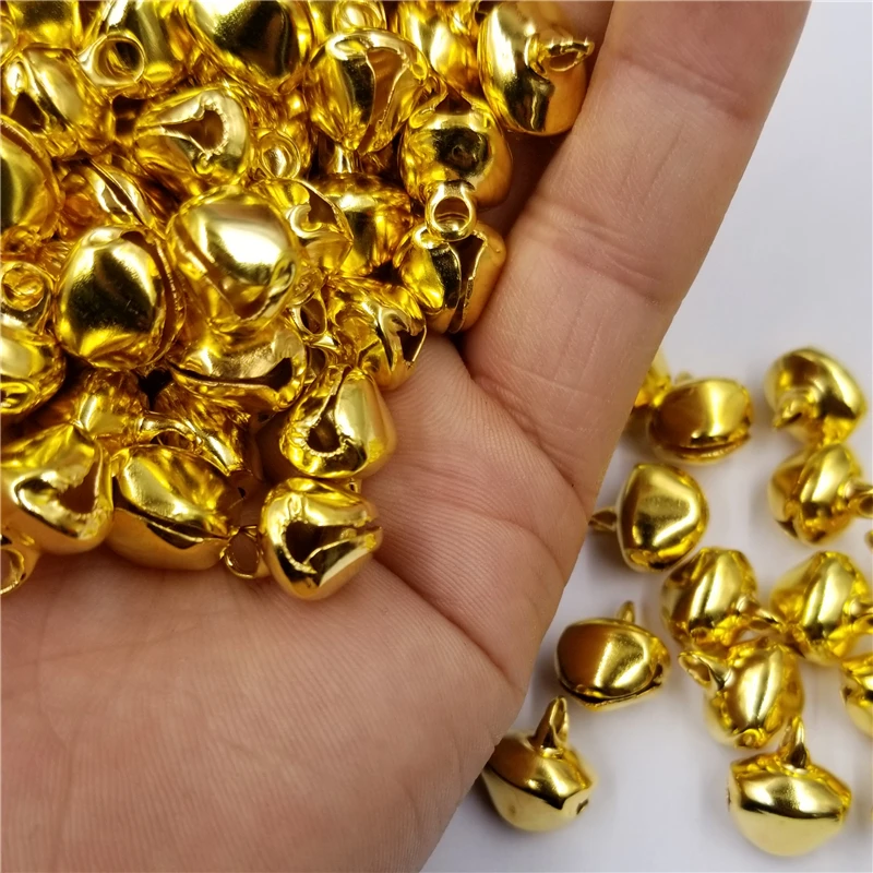 Petits cloches de Noël en fer doré et argent, pendentif bricolage, bijoux exécutifs, accessoires d