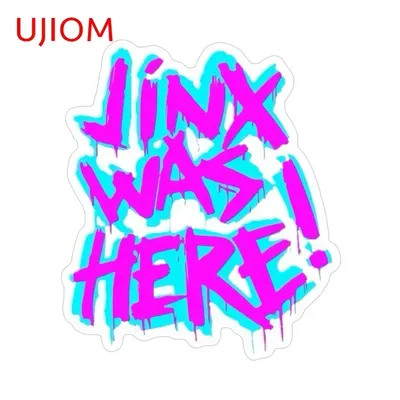 UJIOM For League of Legends Arcane Wandaufkleber Jinx war hier Grafikaufkleber attraktive wasserdichte Raumdekorationszubehör Image