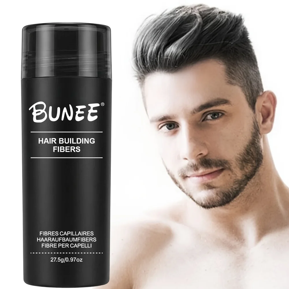 BUNEE Hair Fiber 27,5 g: Natürliche Haarverdickungsfasern für Männer für Glatzen, füllt Teillinien, enthält 27,5 g Faserpulver. Image