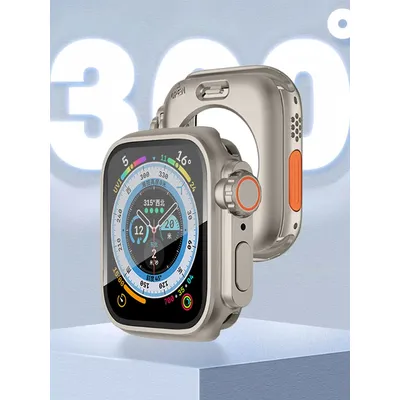 Gehärtete Folie + Abdeckung für Apple Watch Case 40 mm 41 mm 44 mm 45 mm PC Bumper Case + Displayschutzfolie für iWatch Serie 9 8 7 SE 6 5 4
