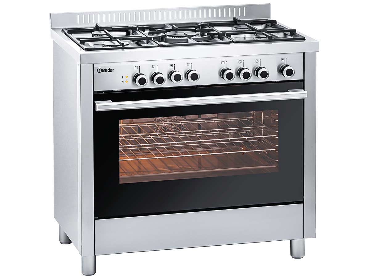Bartscher BGH 600-521, Gasherd 5 Brenner mit Elekrobackofen, 230V/ 11,5 kW, BTH 900 x 600 x 900 mm Image