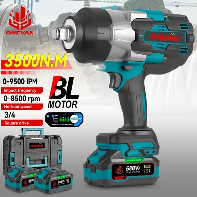 3500N.M Brushless Electric Impact Wrench Cordless 3/4 inch High Torque Electric Wrench High Power Tools For 21V 18V Battery