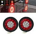 2PCS Rosso Bianco 12V 24V LED Rotondo Auto Fanale posteriore Freno di arresto Indicatore laterale Auto Camion Rimorchio Riflettore Spia Impermeabile