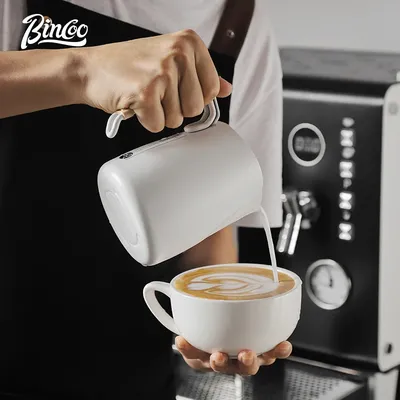 Bincoo Espresso Milk Frothing Pitcher Stainless Steel 20oz/600ML Coffee Milk Frother Cup Milk