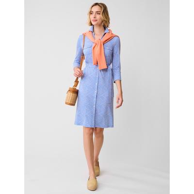 J.McLaughlin Women's Brynn Dress in Volley White/Blue/Orange, Size XL | Spandex