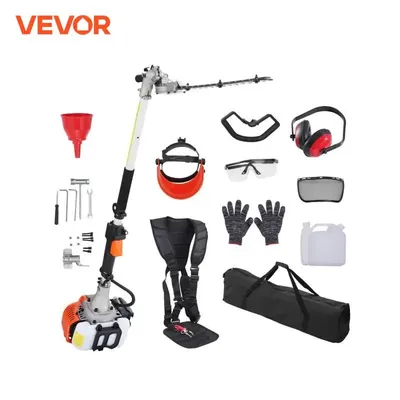 VEVOR 15.7-inch 26CC 2 Cycle Gas Hedge Trimmer Gas Powered Pole Hedge Trimmer 270° Adjustable Head
