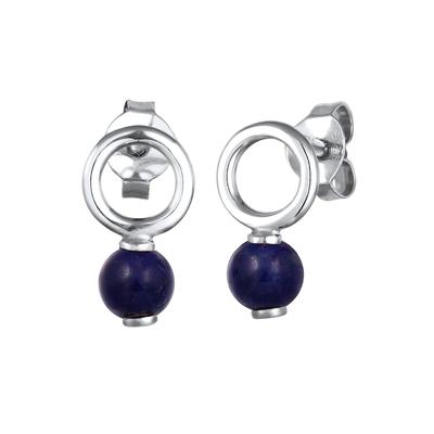 Elli Ohrstecker Kreis Lapis Lazuli Blau 925 Sterling Silber silberfarben Damen Image