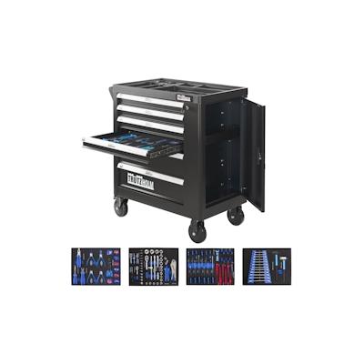 Baumarktplus Werkstattwagen BUDDY bestückt 110tlg. Werkzeug 6 Schubladen 90 x 84 cm Seitentür Vollauszug Image