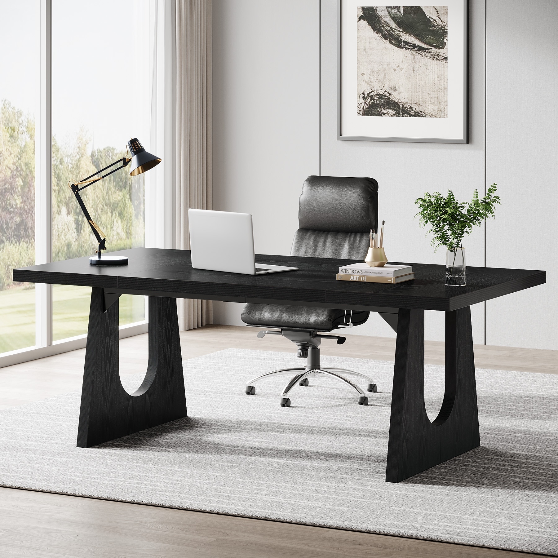 70.9 Inches Executive Desk Rectangular Computer Office Desk with Large Desktop