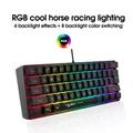 Scelta popolare HXSJ Tastiera da gioco silenziosa al 60% Cavo USB ergonomico durevole Mini tastiera da gioco bianca per tablet