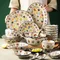Ceramic Bowls Household Rice Bowls Vegetable Dishes Tableware Retro Double Ear Bowls Household Tableware