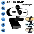 Mini webcam 4K 2K 1080P HD per PC portatile Messa a fuoco automatica 30 FPS Webcam USB con microfono riduttore di rumore e copertura privacy Web Camera portatile