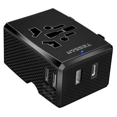 Tessan Reise adapter Universal buchse mit 3 USB und 1 Typ C tragbaren internat ionalen Stecker Image