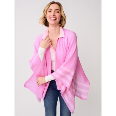 J.McLaughlin Women's Veronique Cashmere Wrap in Stripe Pink/Light Pink