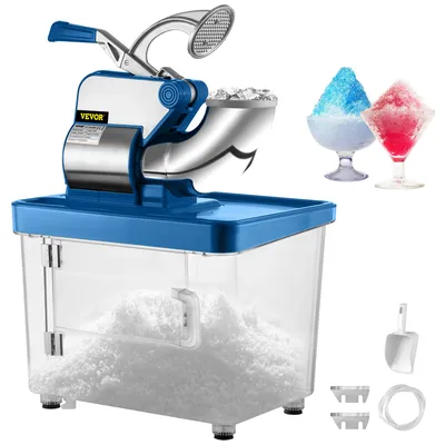 SucceBuy Commercial Electric Ice Shaver 440lbs/h Snow Cone Machine Stainless Steel Ice Machine for School Church Restaurant Bar
