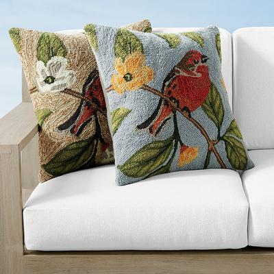 Backyard Birds Indoor/Outdoor Pillow - Blue - Frontgate
