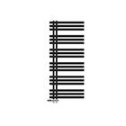 LuxeBath Badheizkörper Iron EM 600×1400 mm Schwarz matt, Seitenanschluss, Thermostat Durchgang-Boden, Design Heizkörper Handtuchwärmer