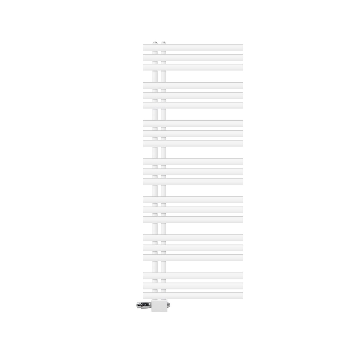 LuxeBath Badheizkörper Iron EM 600×1600 mm Weiß, Seitenanschluss, Thermostat Universal, Design Heizkörper Handtuchtrockner Handtuchheizung Image