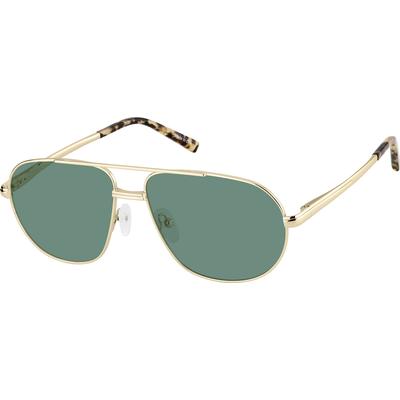 Zenni Men's Vintage Aviator Rx Sunglasses Gold Stainless Steel Full Rim Frame
