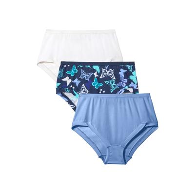 Plus Size Women's Comfort Choice® 3-Pack Comfort Leg Brief by Comfort Choice in Butterfly Pack (Size 15)