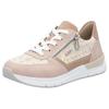 Keilsneaker RIEKER, Damen, Gr. 40, weiß (rosé, sanftes weiß), Textil, Lederimitat, sportlich, Schuhe Sneaker, Halbschuh, Freizeitschuh, Casual-Schnürschuh im Materialmix