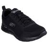 Slip-On Sneaker SKECHERS "TRACK-LESHUR", Herren, Gr. 44, schwarz (schwarz, schwarz), Textil, Lederimitat, sportlich, Schuhe, Freizeitschuh, Trainingsschuh, Schlupfschuh im Materialmix, Topseller