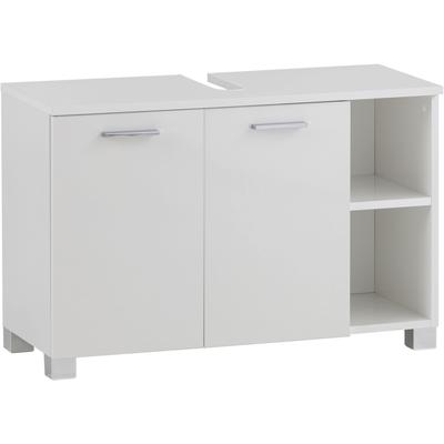Waschbeckenunterschrank WELLTIME "Dorina", weiß (weiß glanz), B:79,8cm H:52,8cm T:32,0cm, FSC-zertifizierter Holzwerkstoff, Schränke, Siphonausschnitt Image