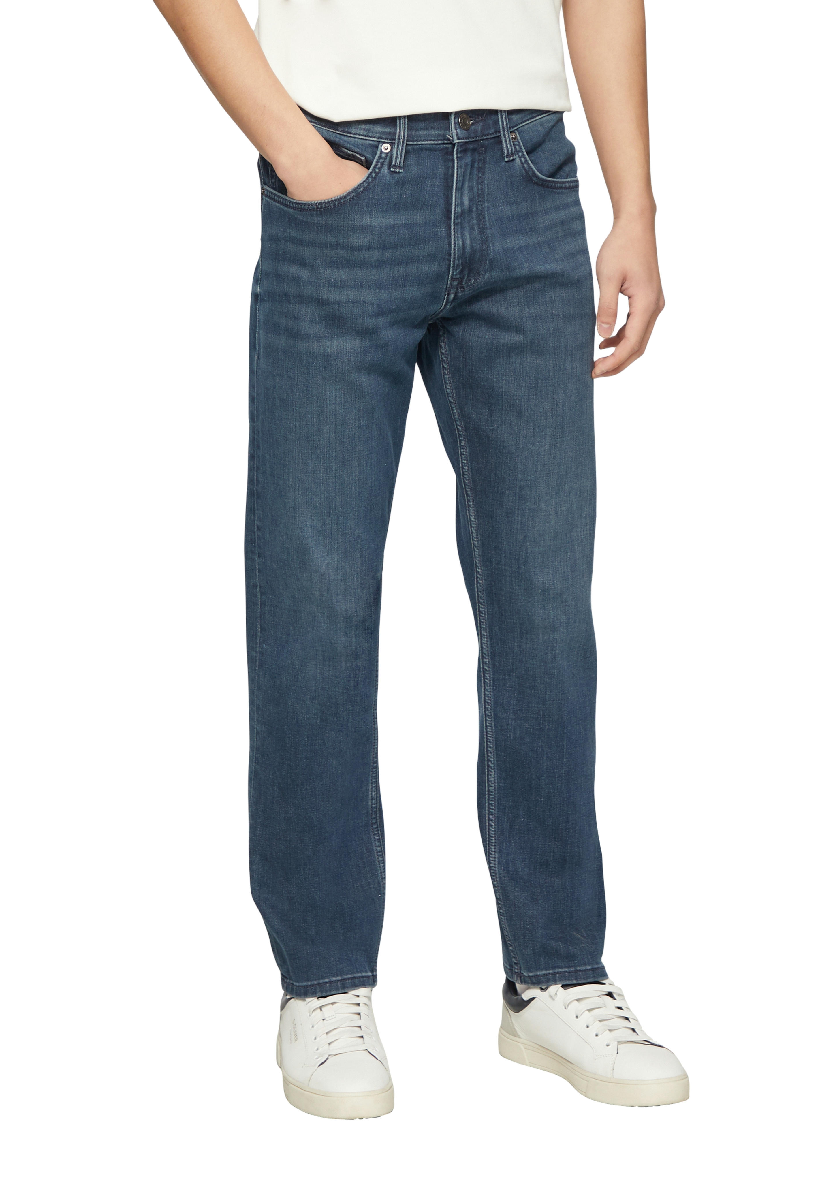 5-Pocket-Jeans S.OLIVER, Herren, Gr. 36, Länge 32, blau (jeans blau32), Denim/Jeans, Obermaterial: 62% Baumwolle, 36% Polyester, 2% Elasthan, Jeans 5-Pocket-Jeans, im Tapered Fit