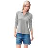 Poloshirt "Poloshirt", Damen, Gr. 44, grau (grau, melange), 90% Baumwolle, 5% Viskose, 5% Elasthan, B.C. BEST CONNECTIONS BY HEINE, unifarben, Langarm, Shirts