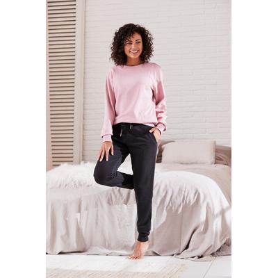 Loungehose VIVANCE, Damen, Gr. 40/42, N-Gr, schwarz, Sweatware, Obermaterial: 60% Baumwolle, 40% Polyester, unifarben, casual, bequem lang, Hosen, bequeme Loungehose mit seitlichen Taschen Image