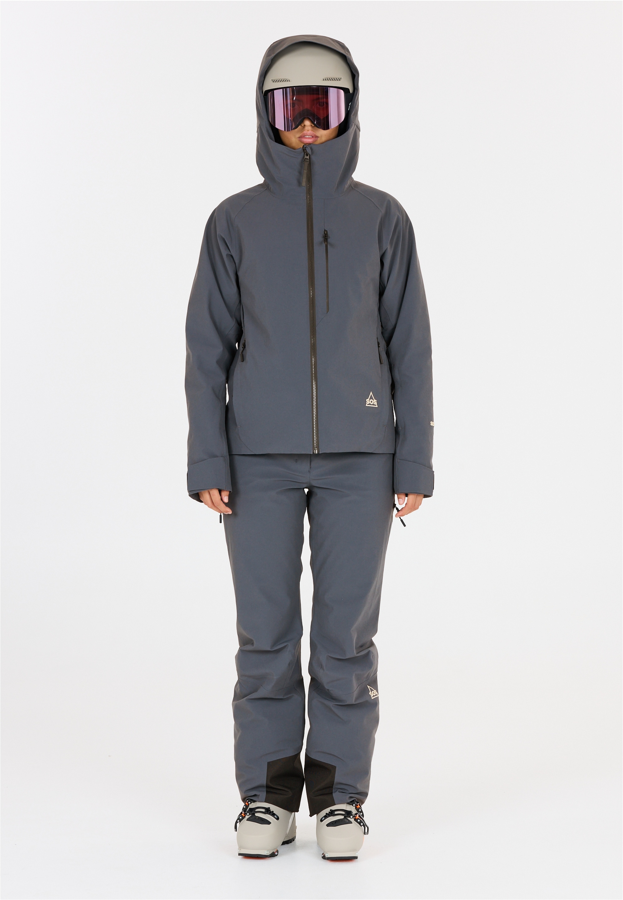 Skihose SOS "Cervinia", Damen, Gr. XL, US-Größen, blau (dunkelblau), 86% Polyamid, 14% Elasthan, unifarben, lang, Hosen Skihose, Mit 15.000 mm Wassersäule