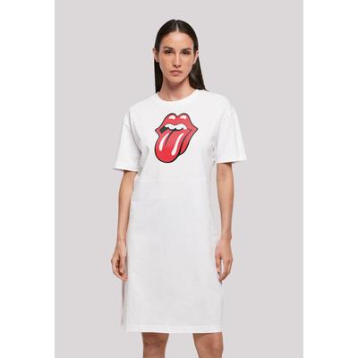 Shirtkleid F4NT4STIC "The Rolling Stones Zunge", Damen, Gr. 4XL, weiß, Obermaterial: 100% Baumwolle, casual, oversize, Rundhals, Kurzarm ohne Bündchen, Kleider, Premium Qualität Image