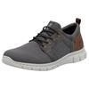 Slip-On Sneaker RIEKER, Herren, Gr. 46, grau (grau, braun), Lederimitat, Textil, sportlich, Schuhe, Schlupfschuh, Halbschuh, Freizeitschuh mit Gummizug, zum Schlupfen