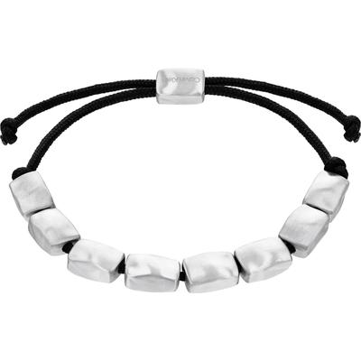 Armband CALVIN KLEIN "CK METALLIC WAVES, 35100034, 35100035", schwarz (edelstahlfarben, schwarz), Armbänder, Herren, Ede