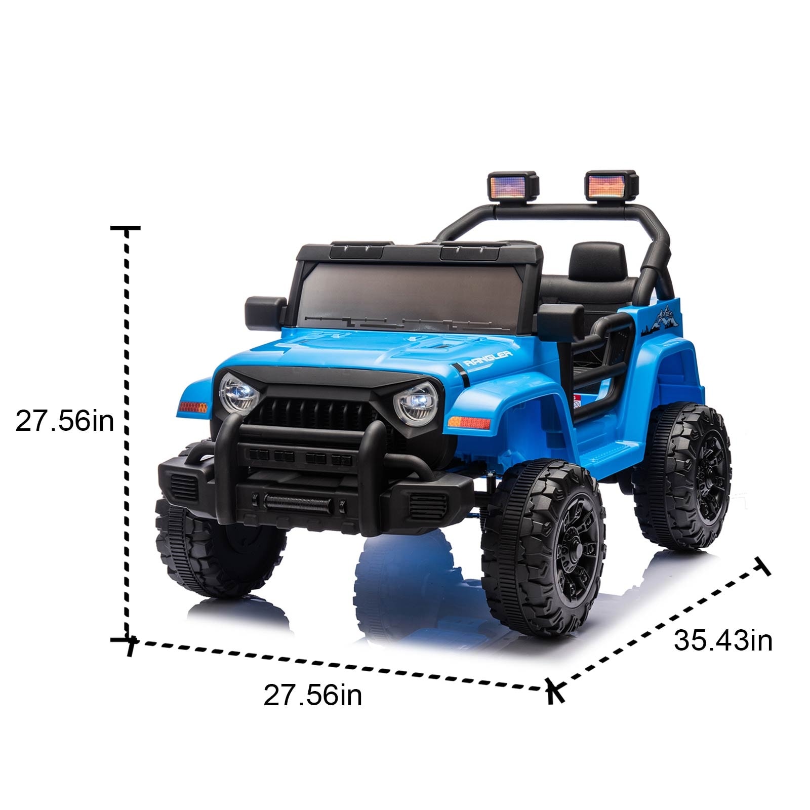Kids 12V Ride-On Electric Car with Parental Remote, MP3, Bluetooth, USB, LED Lights, Ages 3+