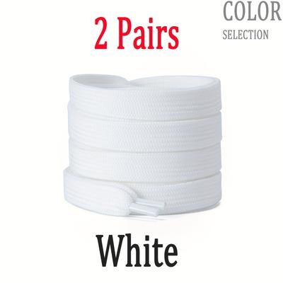 TEMU 2pairs, 15mm Wide Simple Black & White Shoelaces, Suitable For Canvas Shoes Sneakers