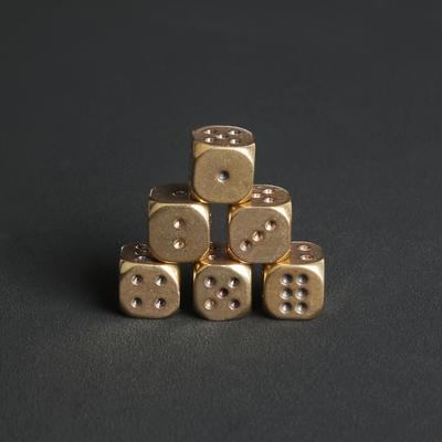 TEMU 6pcs Vintage Solid Brass Dice - Ideal For Board Games, Mahjong, Bar, Ktv Entertainment - Durable And Durable, Game Accessories | Vintage Brass Dice | Durable Dice