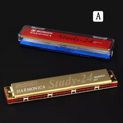 TEMU Japanese 24-hole Tuning G/f/a Professional Performance Level Copper Resin Harmonica, Beginner Adult Teaching Performance Performance Instrument, Gift Box Box, Gift