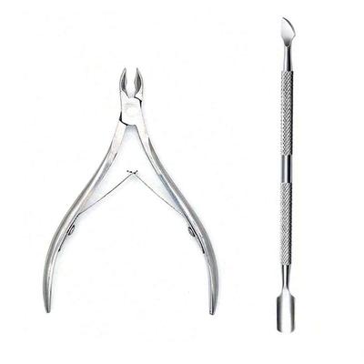 TEMU Professional Stainless Steel Nail Cutter Scissor Nippers Function Cuticle Pusher Remover Nail Care Manicure Kits Image