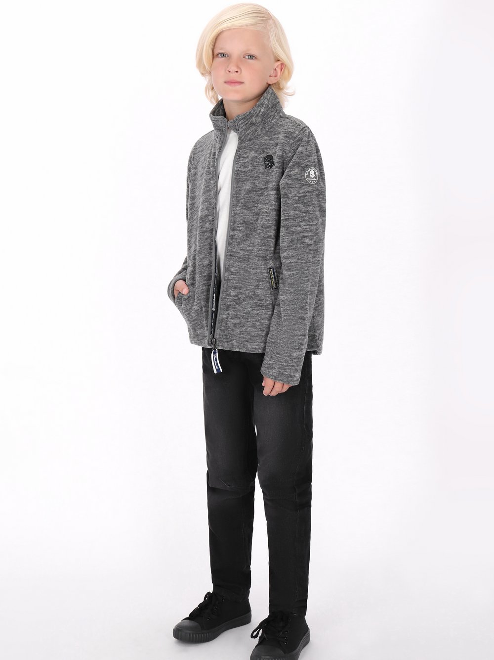 Schmuddelwedda (Kinder) Fleecejacke Jungen schwarz, 146 Image