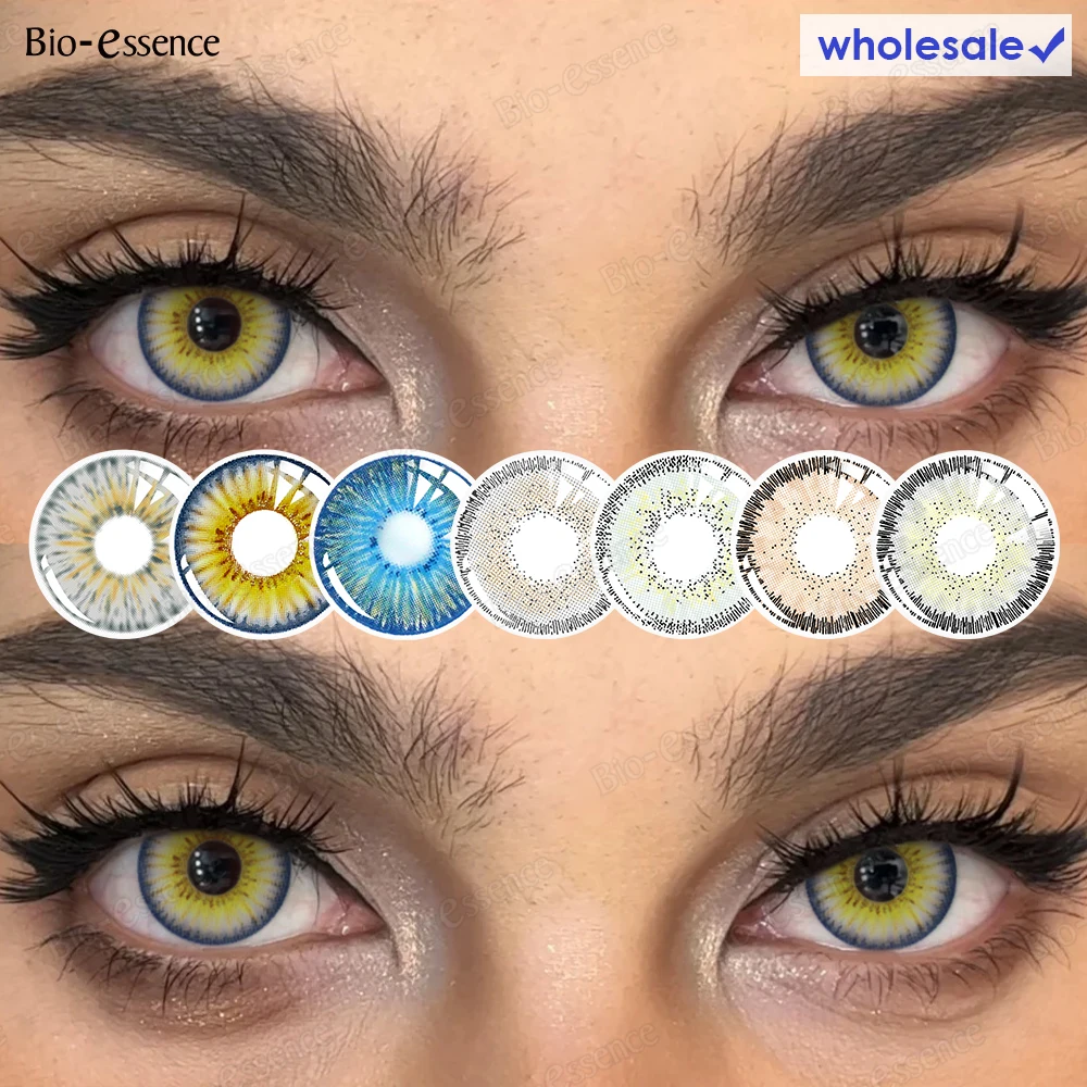 [Unterstützung im Großhandel] Bio-Essenz 1 Paar farbige Kontaktlinsen Mode Kosmetik Hochwertige blaue Linsen Grüne Kontaktkosmetiklinse Image