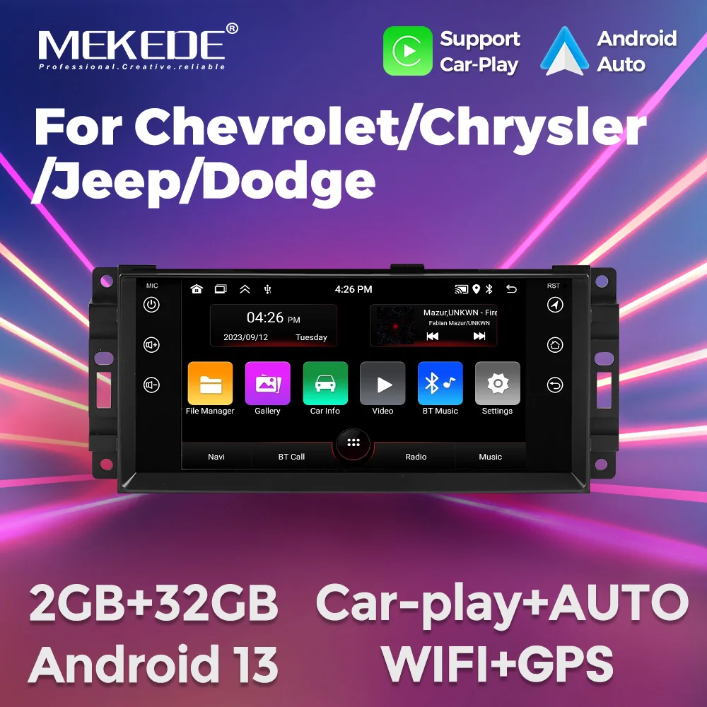 MEKEDE Android Smart Radio Für Jeep Grand Cherokee Commander Wrangler Dodge Patriot Chrysler Journey Auto Stereo 2 Din Carplay Image