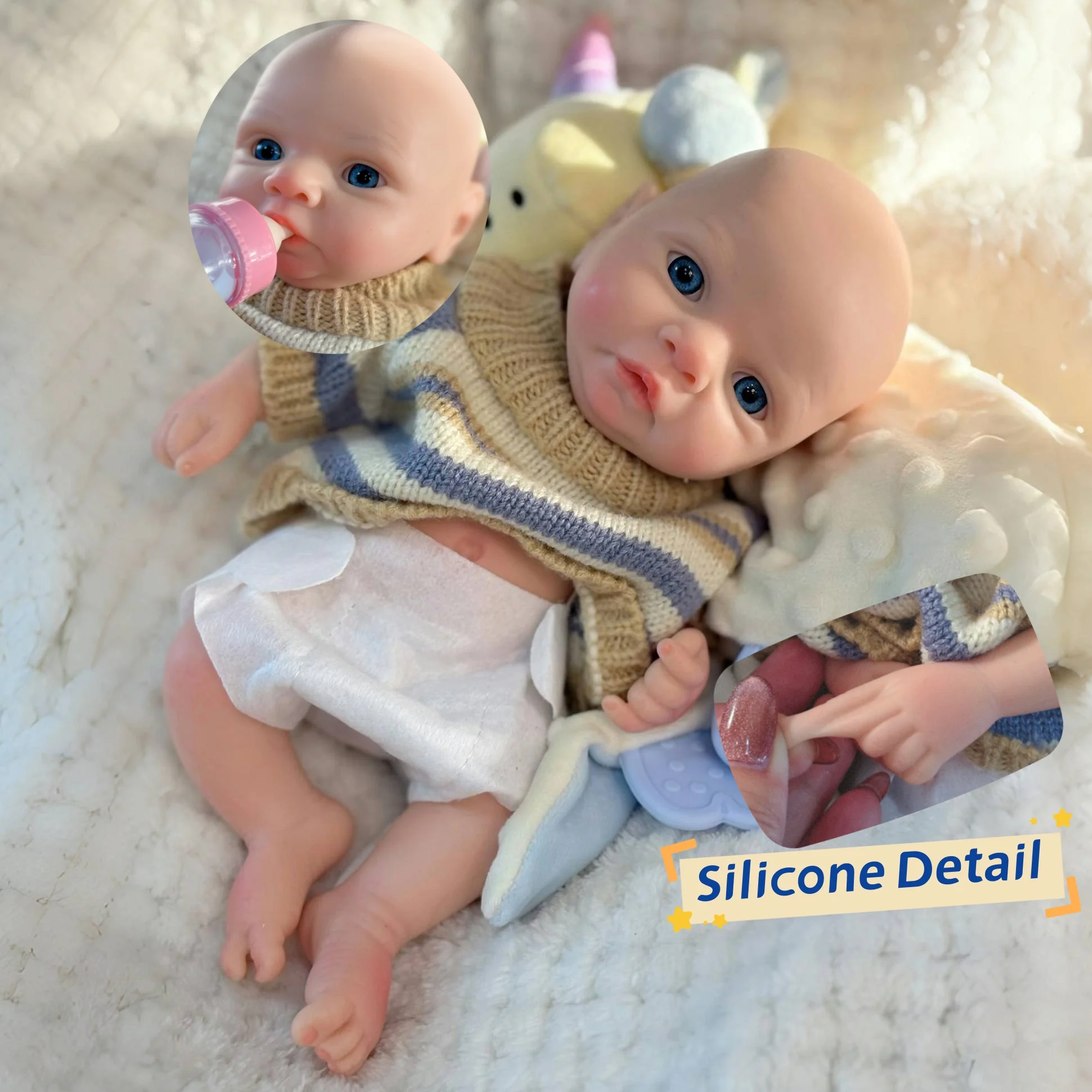 25CM Silikon Junge Reborn Puppen Gemalt Ganzkörper Weiche Feste Silikon Neugeborenen Baby Puppen Für Geschenke wiedergeboren de silikon echte soi Image