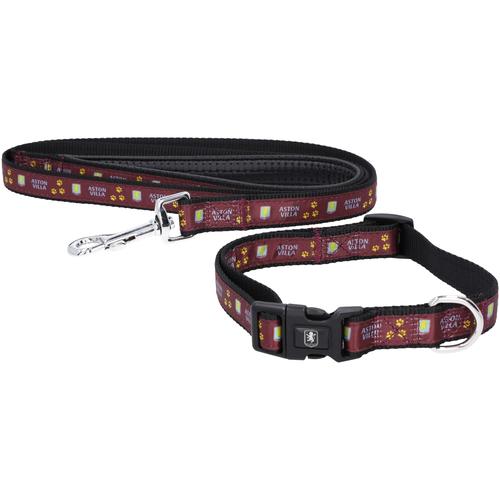 Aston Villa Hundehalsband und -leine – Mittel